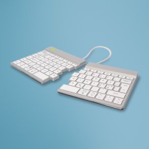 R-Go Tools Split Break ergonomisk tr�dl�st tastatur - QWERTY Nordic, Bluetooth, hvid